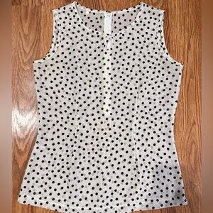 Polka Dot Sleeveless Sheer Blouse